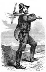 Goldsucher in den kalifornischen Goldfeldern, 1853