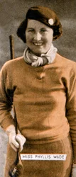 Miss Phyllis Wade, englische Golfmeisterin der Frauen, 1934