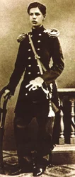 Modest Mussorgsky, russischer Komponist, als junger Mann, späte 1850er Jahre