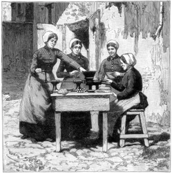 Formen von Sprengstoffpatronen, Isleten, in der Nähe von Flüelen, Schweiz, 1893