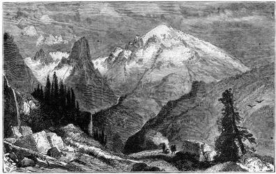Mount Shasta, nördlicher Gipfel der Sierra Nevada, Kalifornien, USA, um 1870