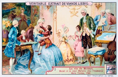 Mozart im Alter von sieben Jahren vor Kaiserin Maria Theresia, 1763. 1906