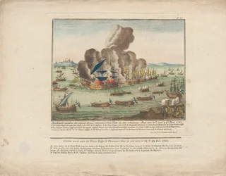Seeschlacht zwischen der russischen und der osmanischen Flotte im Schwarzen Meer am 28. und 29. Juni 1788, 1788.