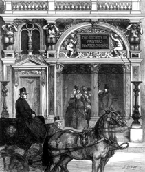 Neuer Eingang zur Galerie der Society of Painters, Pall Mall East, London, 1875