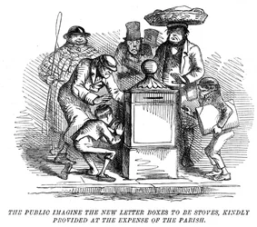 Neue Briefkästen werden mit Heizöfen verwechselt!, 1855