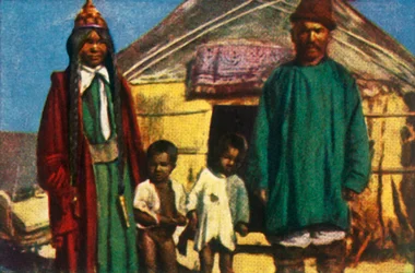 Nomaden vor ihrer Jurte, Westmongolei