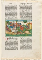 Opfer des Paschal Lamms aus der deutschen Bibel, veröffentlicht von Anton Koberger, Nürnberg, 1483