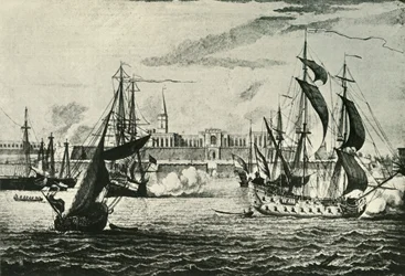 Altes Fort William vom Fluss aus, 1736, 1925