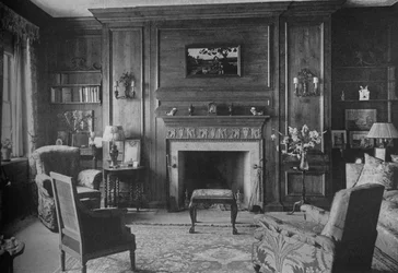 Alte georgische Vertäfelung im Büro von Miss Morgan, Haus von Miss Anne Morgan, New York City, 1924