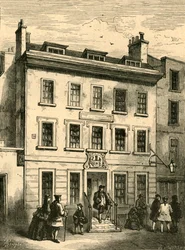 Altes Haus, das noch in Bolt Court steht, 1897