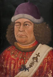 Oswald von Wolkenstein. Frontispiz zur Liederhandschrift B, ca. 1432