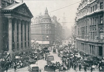 Vor dem Mansion House, City of London, 9 Uhr, ca. 1901