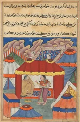 Seite aus Geschichten eines Papageis Tuti-nama: Vierundzwanzigste Nacht: Habbazas Schwester, ca. 1560