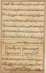Seite aus Geschichten eines Papageis Tuti-nama: Textseite, ca. 1560