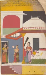 Seite aus einer verstreuten Ragamala-Serie, Girlande der musikalischen Modi (ca. 1710)