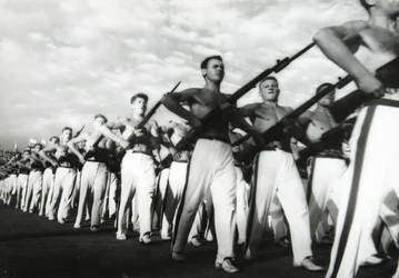 Parade der jungen Kommunisten, Moskau, UdSSR, 1930er Jahre