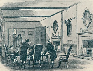 Salon des Gasthofs Drei Kronen, Lichfield, 1907