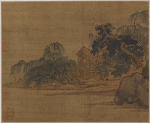 Pavillon auf einem bewaldeten Vorgebirge, möglicherweise Ming-Dynastie, 1368-1644