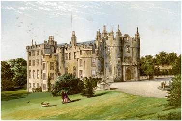 Picton Castle, Pembrokeshire, Wales, Heim der Familie Phillips, um 1880