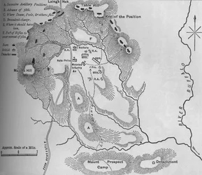 Plan der Schlacht von Laings Nek 28. Januar 1881, ca. 1880er