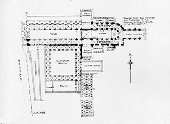 Plan der Prioratskirche St. Bartholomew-the-Great, London, 1906