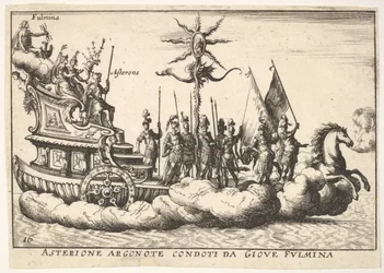 Tafel 16: Der Argonaut Asterion geführt von einer jungen Blitzfigur, 1664