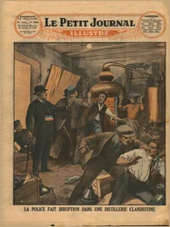Polizeirazzia in einer illegalen Brennerei, 1930