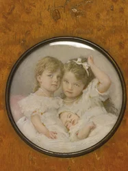 Porträtminiatur der Großherzoginnen Olga, Tatiana und Maria von Russland, um 1900