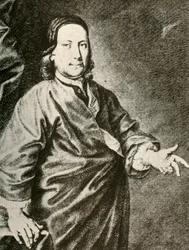 Porträt von Graf Zinzendorf in einer Predigerrobe, um 1740, 1937