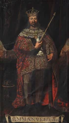 Porträt von Manuel I. von Portugal 1469-1521, 1495