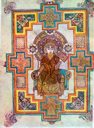 Porträt des Heiligen Johannes aus dem Buch von Kells, ca. 800