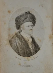 Porträt des Schriftstellers, Essayisten und Philosophen Francois Marie Arouet de Voltaire 1694-1778