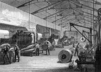 Drucksaal, Büros des Daily Telegraph, Fleet Street, London, 1882