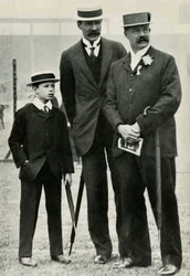 Prinz Albert mit seinem Tutor und Lord Desborough