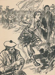 Prinz Charlie in der Schlacht von Culloden, um 1907