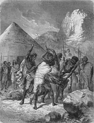 Bestrafung abessinischer Gefangener, um 1880