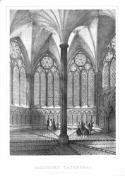 Restauriertes Kapitelhaus der Kathedrale von Salisbury, Mitte bis Ende des 19. Jahrhunderts