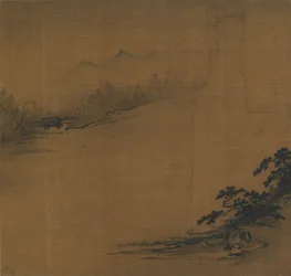 Flusslandschaft im Nebel