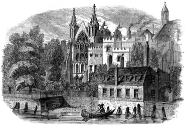 Flussfront des alten Hauses der Peers, House of Lords, London