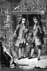 Robert Boyle, anglo-irischer Chemiker und Physiker und Denis Papin, französischer Physiker, 1870