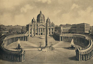Rom - Basilika und Platz von S. Peter. Vatikanpalast, 1910