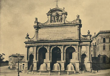 Rom - Brunnen des Aquädukts von Paul V., errichtet nach den Entwürfen von Fontana im Jahr 1612, 1910