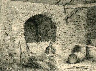 Römische Mauer am Tower Hill, um 1872