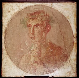 Römisches Porträtgemälde eines jungen Mannes, Pompeji, Italien