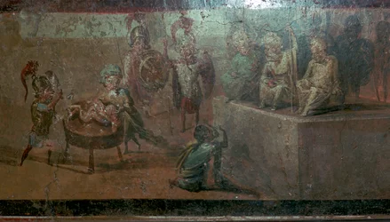 Römische Wandmalerei des Urteils von Salomon