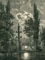 Rostral-Säule in den Gärten des Château de Méréville, Essonne, Frankreich, 1903