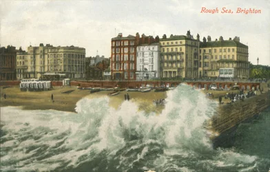 Stürmische See, Brighton, späte 19. - frühe 20. Jahrhundert