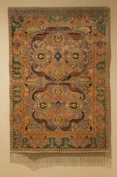 Königlicher Teppich mit Seide und Metallfaden, 1600-1625