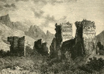 Ruinen der alten Stadtmauern, Antiochia, 1890