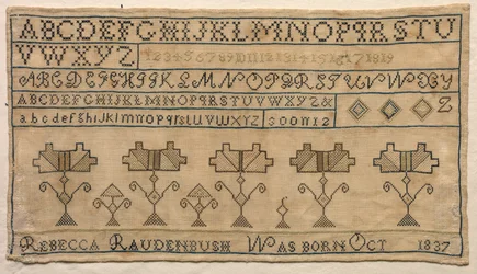 Stickmustertuch, 1837